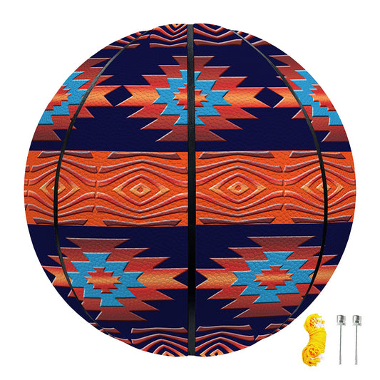 Blue And Orange Southwestern Print Basketball