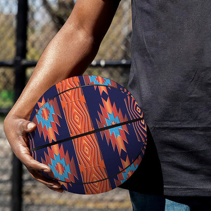 Blue And Orange Southwestern Print Basketball