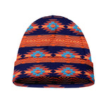 Blue And Orange Southwestern Print Beanie