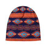 Blue And Orange Southwestern Print Beanie