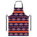 Blue And Orange Southwestern Print Bib Apron With Pocket
