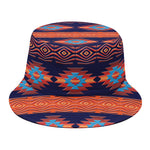 Blue And Orange Southwestern Print Bucket Hat
