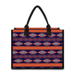 Blue And Orange Southwestern Print Canvas Tote Bag