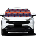 Blue And Orange Southwestern Print Car Windshield Snow Cover