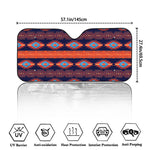 Blue And Orange Southwestern Print Car Windshield Sun Shade