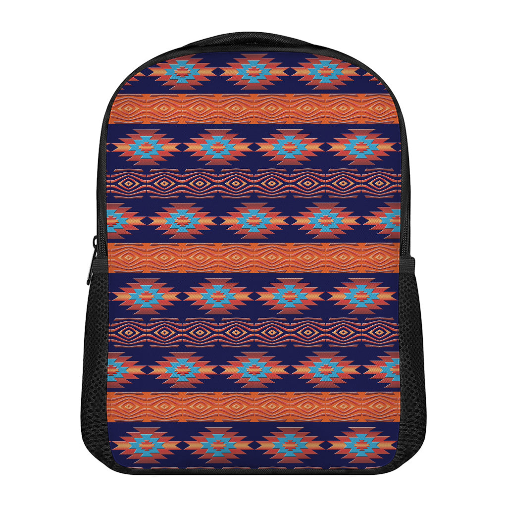 Blue And Orange Southwestern Print Casual Backpack