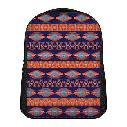 Blue And Orange Southwestern Print Casual Backpack