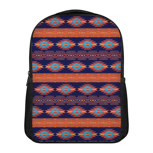 Blue And Orange Southwestern Print Casual Backpack