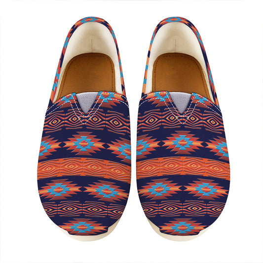 Blue And Orange Southwestern Print Casual Shoes
