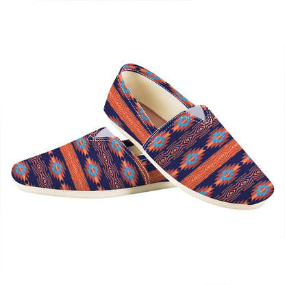 Blue And Orange Southwestern Print Casual Shoes