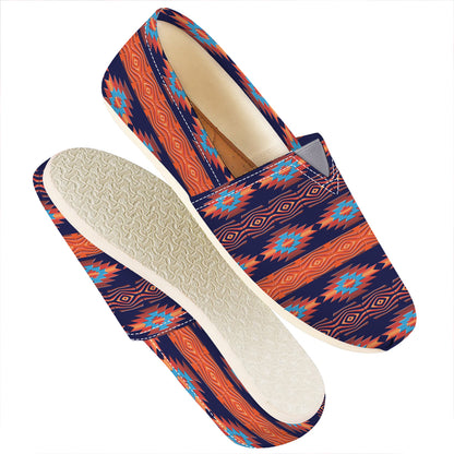 Blue And Orange Southwestern Print Casual Shoes