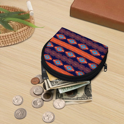 Blue And Orange Southwestern Print Coin Purse