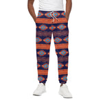 Blue And Orange Southwestern Print Cotton Pants