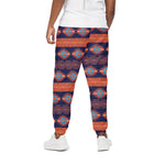 Blue And Orange Southwestern Print Cotton Pants