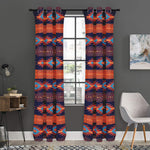 Blue And Orange Southwestern Print Curtain
