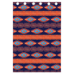 Blue And Orange Southwestern Print Curtain