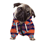 Blue And Orange Southwestern Print Dog Zip Up Hoodie