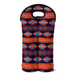 Blue And Orange Southwestern Print Double Neoprene Wine Tote