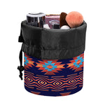Blue And Orange Southwestern Print Drawstring Makeup Bag