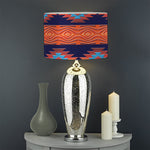 Blue And Orange Southwestern Print Drum Lamp Shade