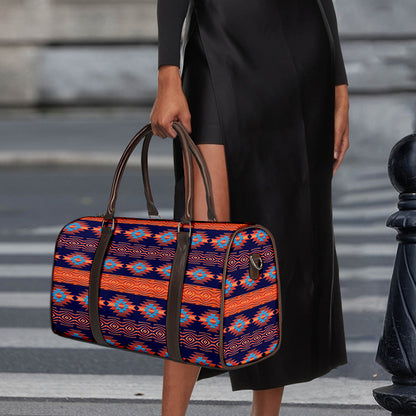 Blue And Orange Southwestern Print Duffle Bag