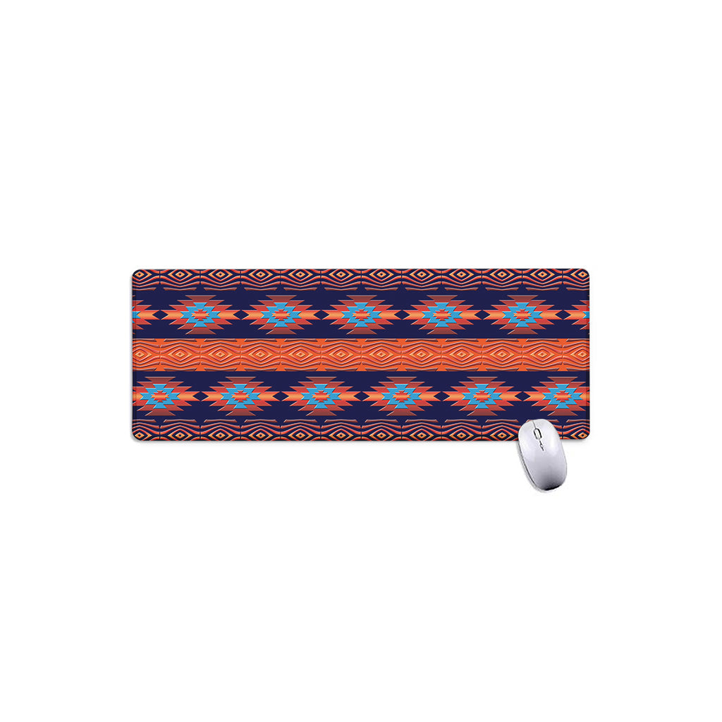 Blue And Orange Southwestern Print Extended Mouse Pad