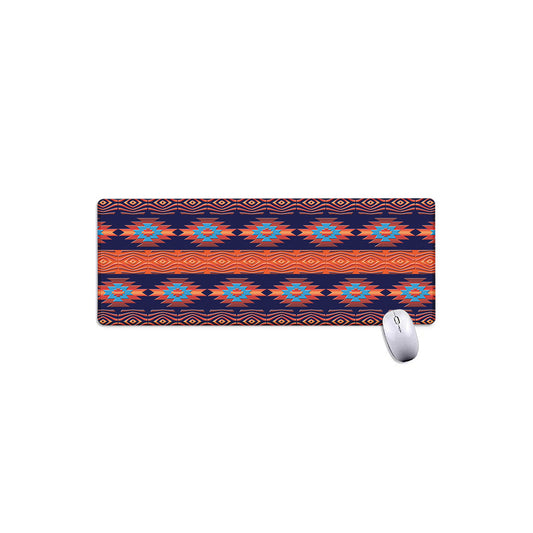 Blue And Orange Southwestern Print Extended Mouse Pad