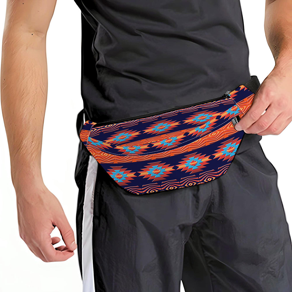 Blue And Orange Southwestern Print Fanny Pack