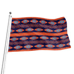 Blue And Orange Southwestern Print Flag