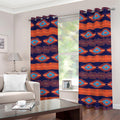 Blue And Orange Southwestern Print Grommet Curtains