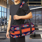 Blue And Orange Southwestern Print Gym Bag