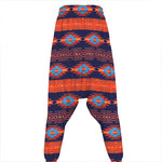 Blue And Orange Southwestern Print Hammer Pants