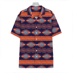 Blue And Orange Southwestern Print Hawaiian Shirt