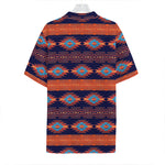 Blue And Orange Southwestern Print Hawaiian Shirt