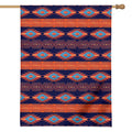 Blue And Orange Southwestern Print House Flag