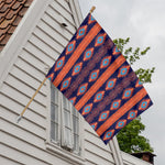 Blue And Orange Southwestern Print House Flag