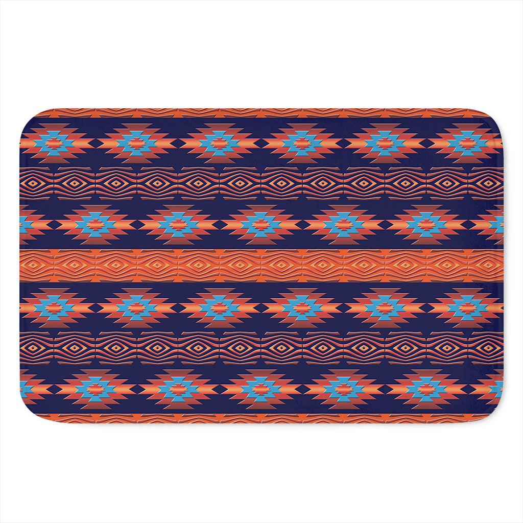 Blue And Orange Southwestern Print Indoor Door Mat