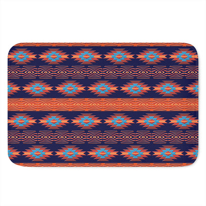 Blue And Orange Southwestern Print Indoor Door Mat
