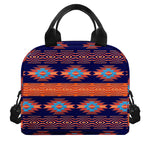 Blue And Orange Southwestern Print Insulated Lunch Bag