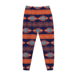 Blue And Orange Southwestern Print Jogger Pants