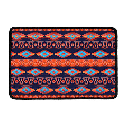 Blue And Orange Southwestern Print Kitchen Mat