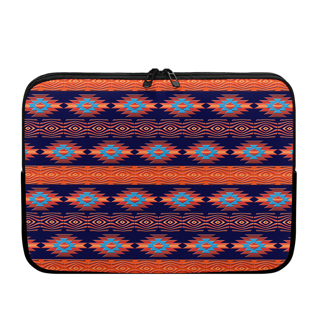 Blue And Orange Southwestern Print Laptop Sleeve