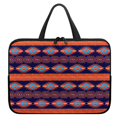 Blue And Orange Southwestern Print Laptop Sleeve With Handle