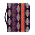 Blue And Orange Southwestern Print Leather Bible Cover