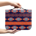 Blue And Orange Southwestern Print Leather Bible Cover