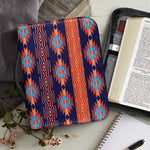 Blue And Orange Southwestern Print Leather Bible Cover