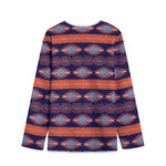 Blue And Orange Southwestern Print Long Sleeve Short Coat