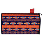 Blue And Orange Southwestern Print Mailbox Cover