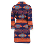 Blue And Orange Southwestern Print Men's Bathrobe