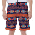 Blue And Orange Southwestern Print Men's Beach Shorts